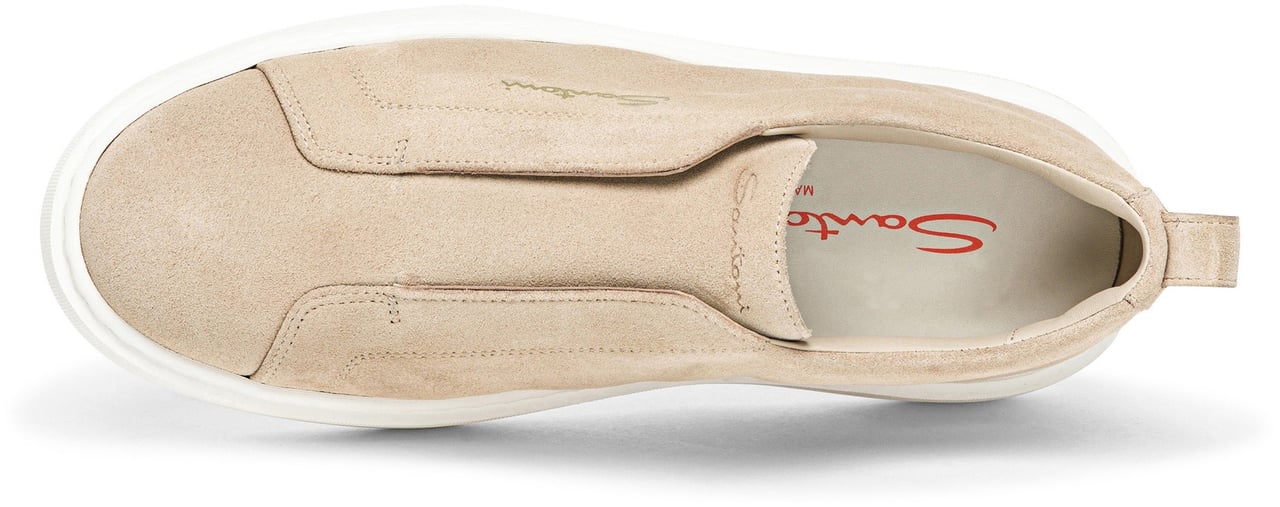 Santoni Women's suede slipon sneaker Beige