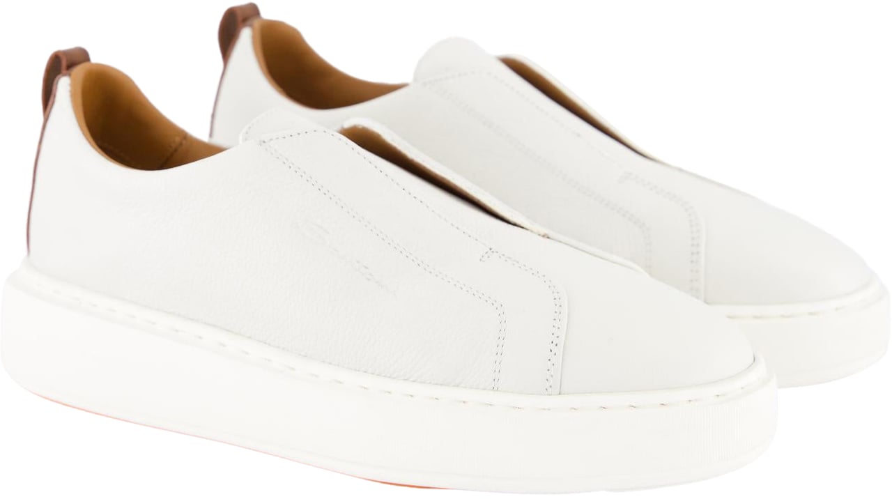 Santoni Dames Victory Sneaker Beige Wit
