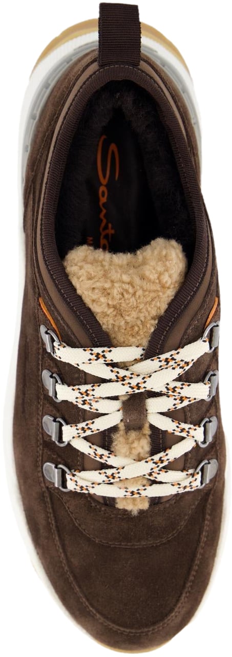 Santoni Dames Innova Trek Sneaker Bruin Bruin