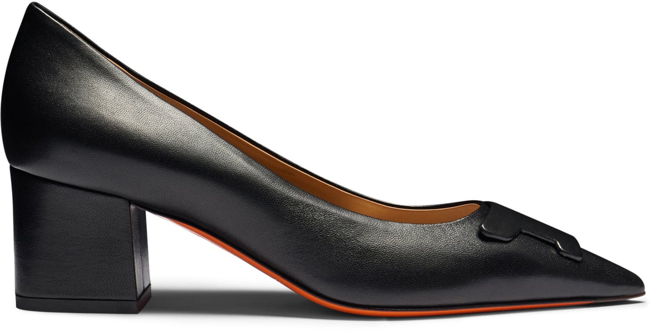 Santoni Women's leather midheel Santoni Sibille pump Wit