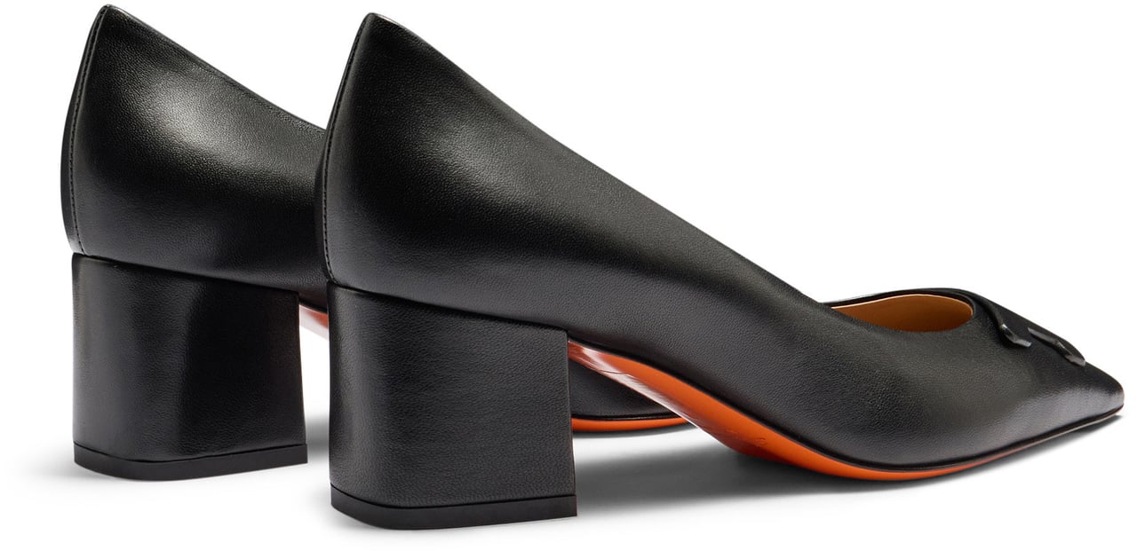 Santoni Women's leather midheel Santoni Sibille pump Wit
