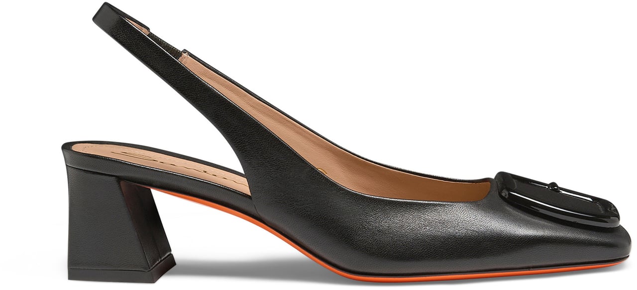 Santoni Women's leather midheel slingback Wit