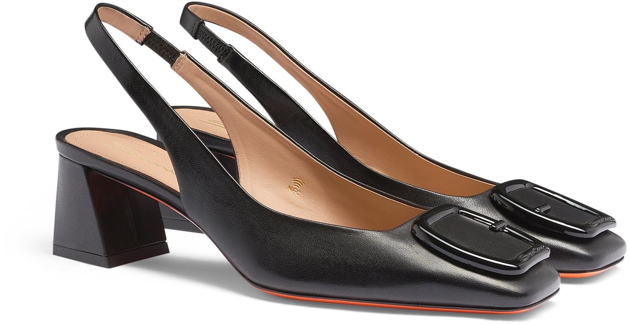 Santoni Women's leather midheel slingback Wit