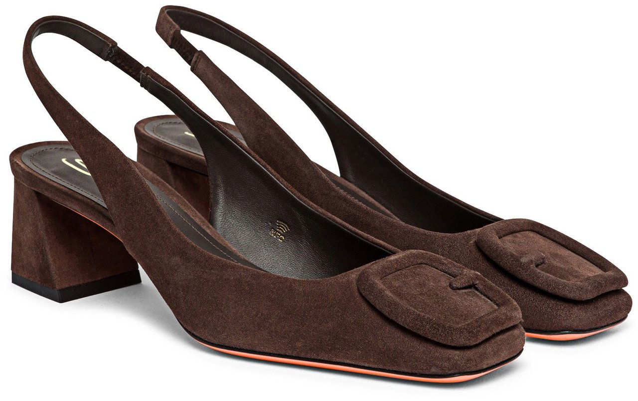 Santoni Women's burgundy suede midheel pump Wit
