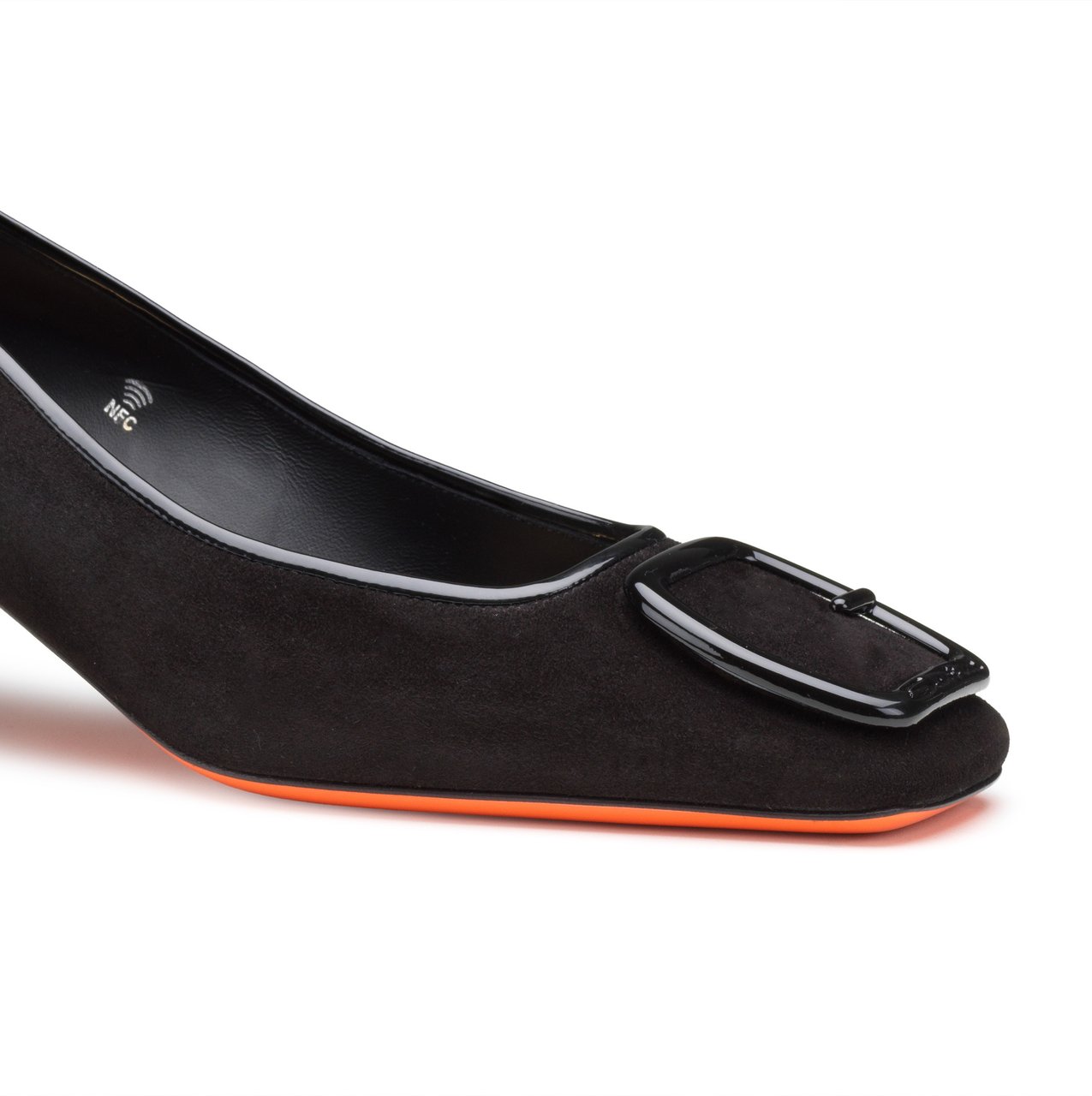 Santoni Women's suede midheel pump Wit