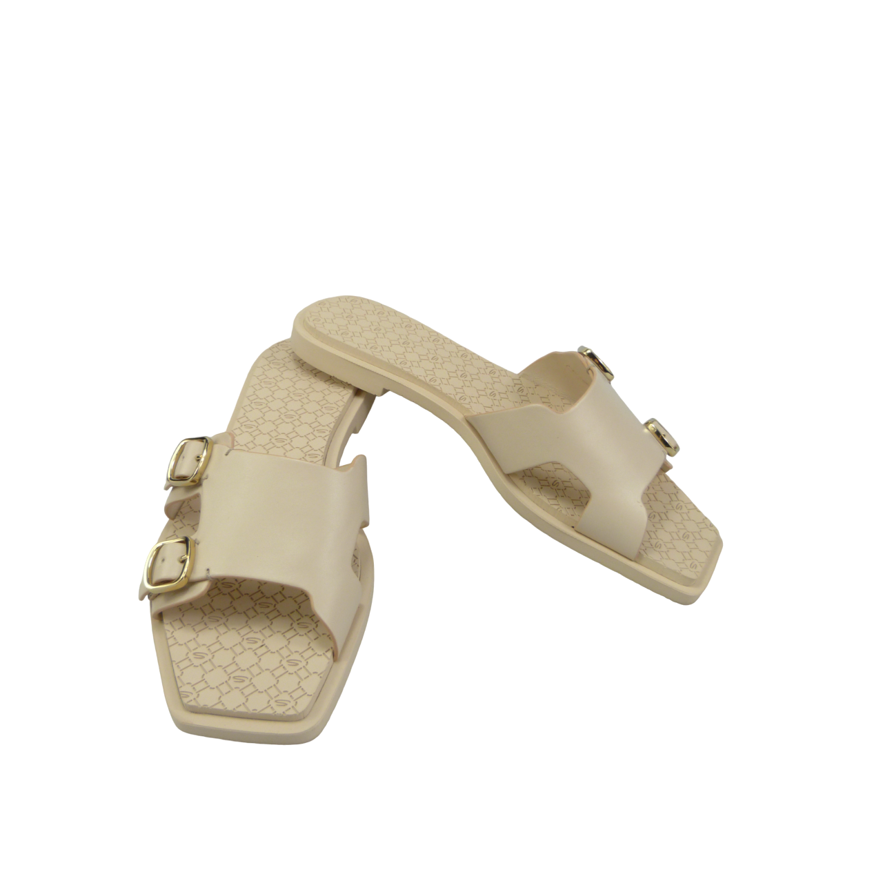 Santoni Sandalo slide con doppia fibbia beige Beige