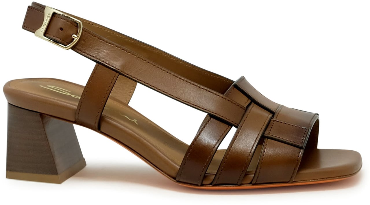 Santoni SANTONI WHNA70933HA3TACGC39 BROWN LEATHER SLINGBACK SANDAL Bruin