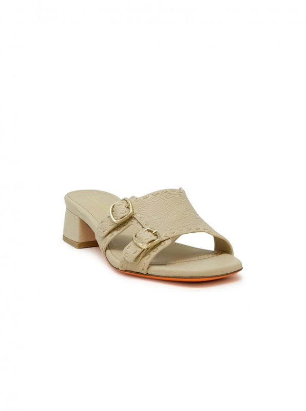 Santoni SANTONI WHVC71647HA2TWKAP10 BEIGE LEATHER BACKLESS SANDAL Beige