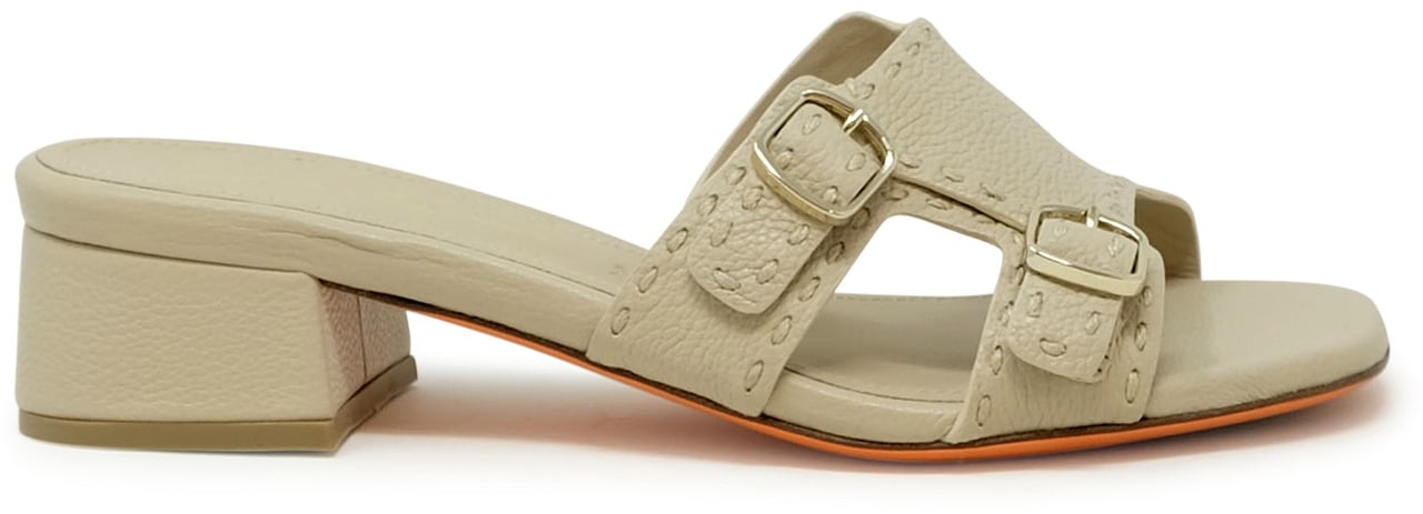 Santoni SANTONI WHVC71647HA2TWKAP10 BEIGE LEATHER BACKLESS SANDAL Beige