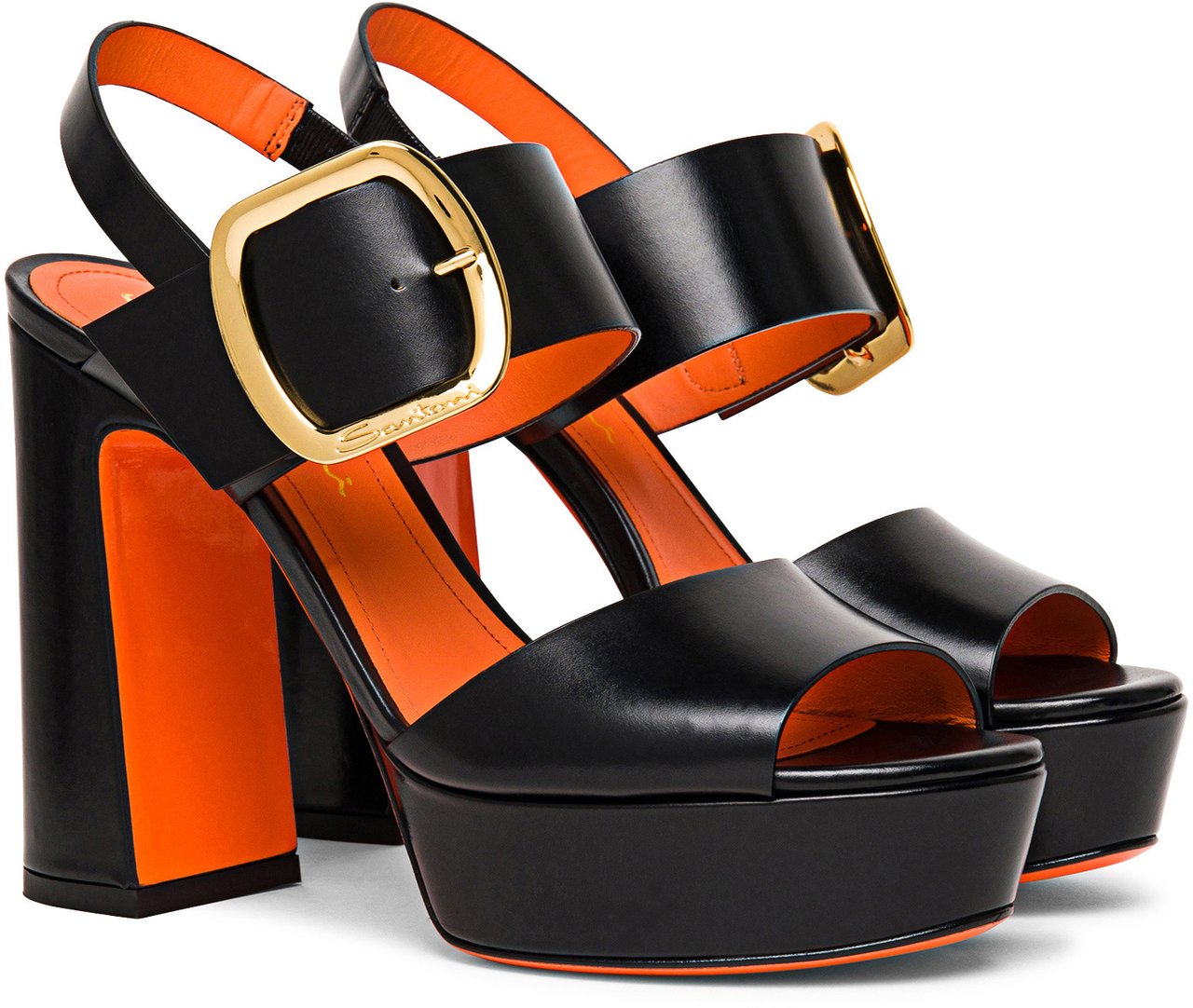 Santoni Women’s leather highheel sandal Wit