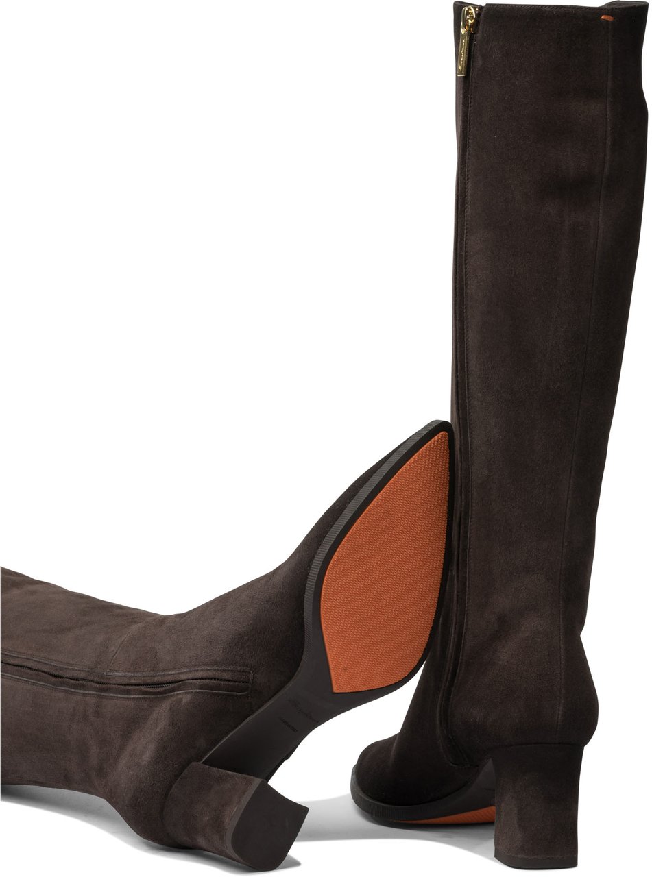 Santoni Suede boots 65 mm Bruin