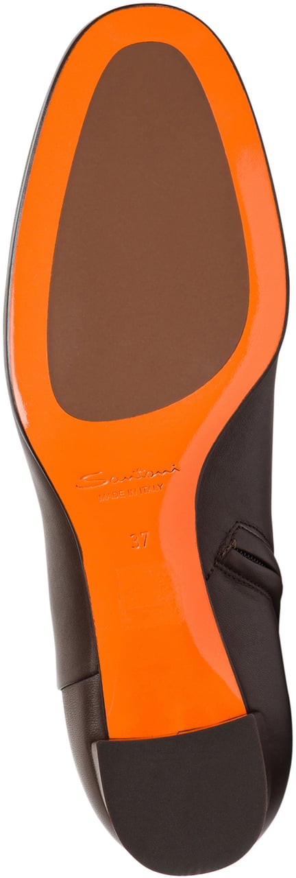 Santoni Women’s leather midheel ankle boot Wit