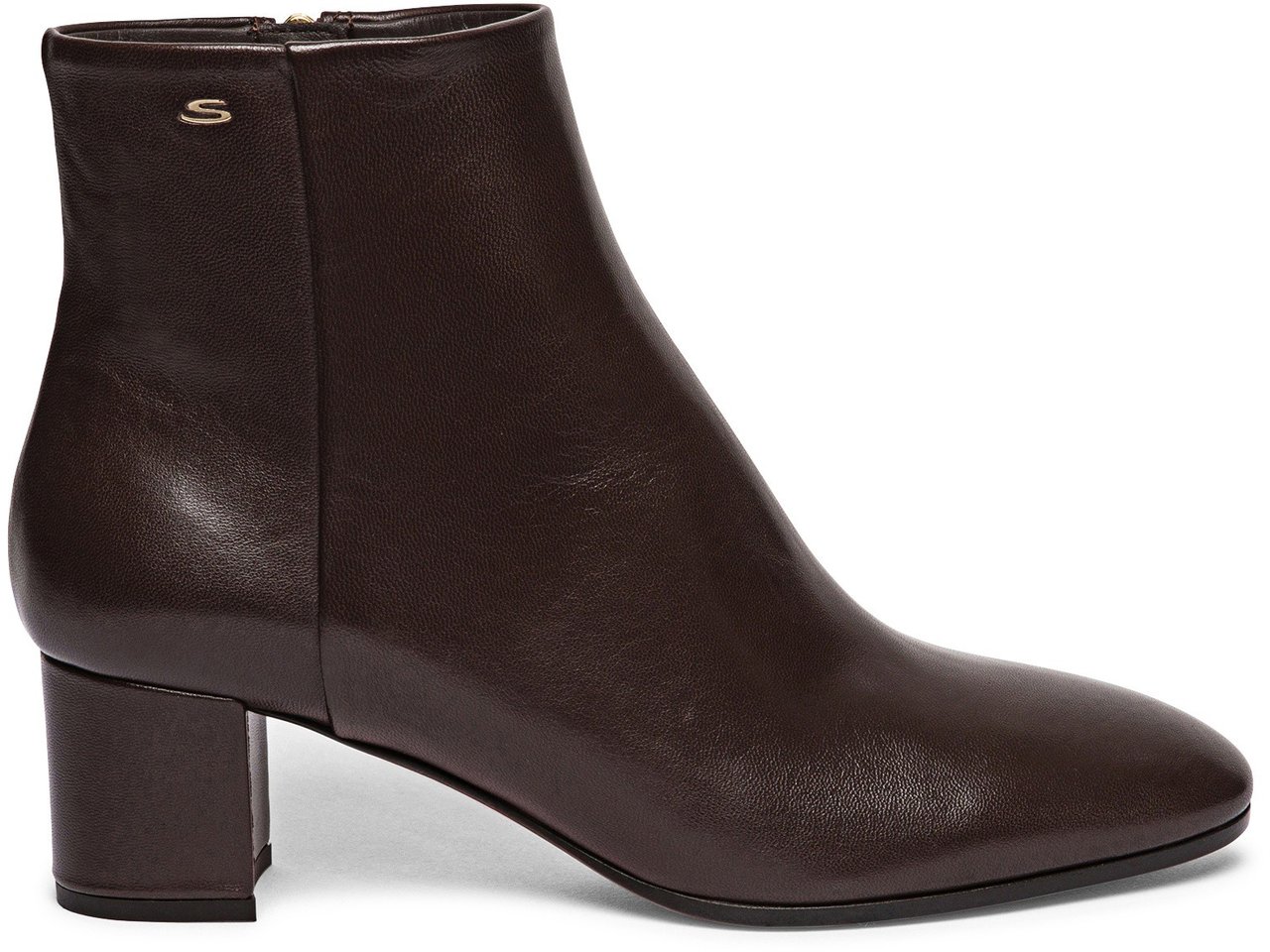 Santoni Women’s leather midheel ankle boot Wit