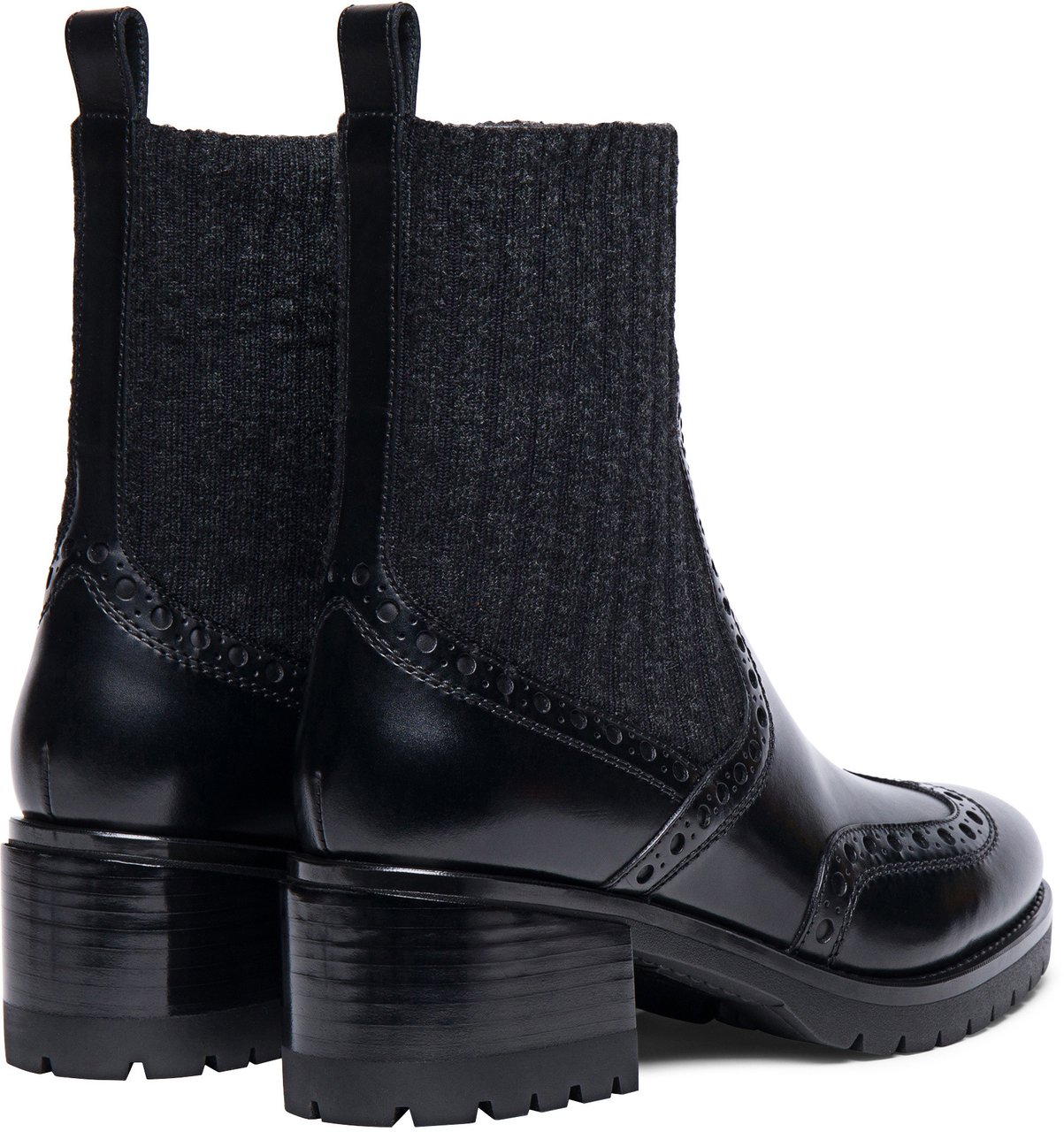 Santoni Leather lowheel brogue ankle boot Wit