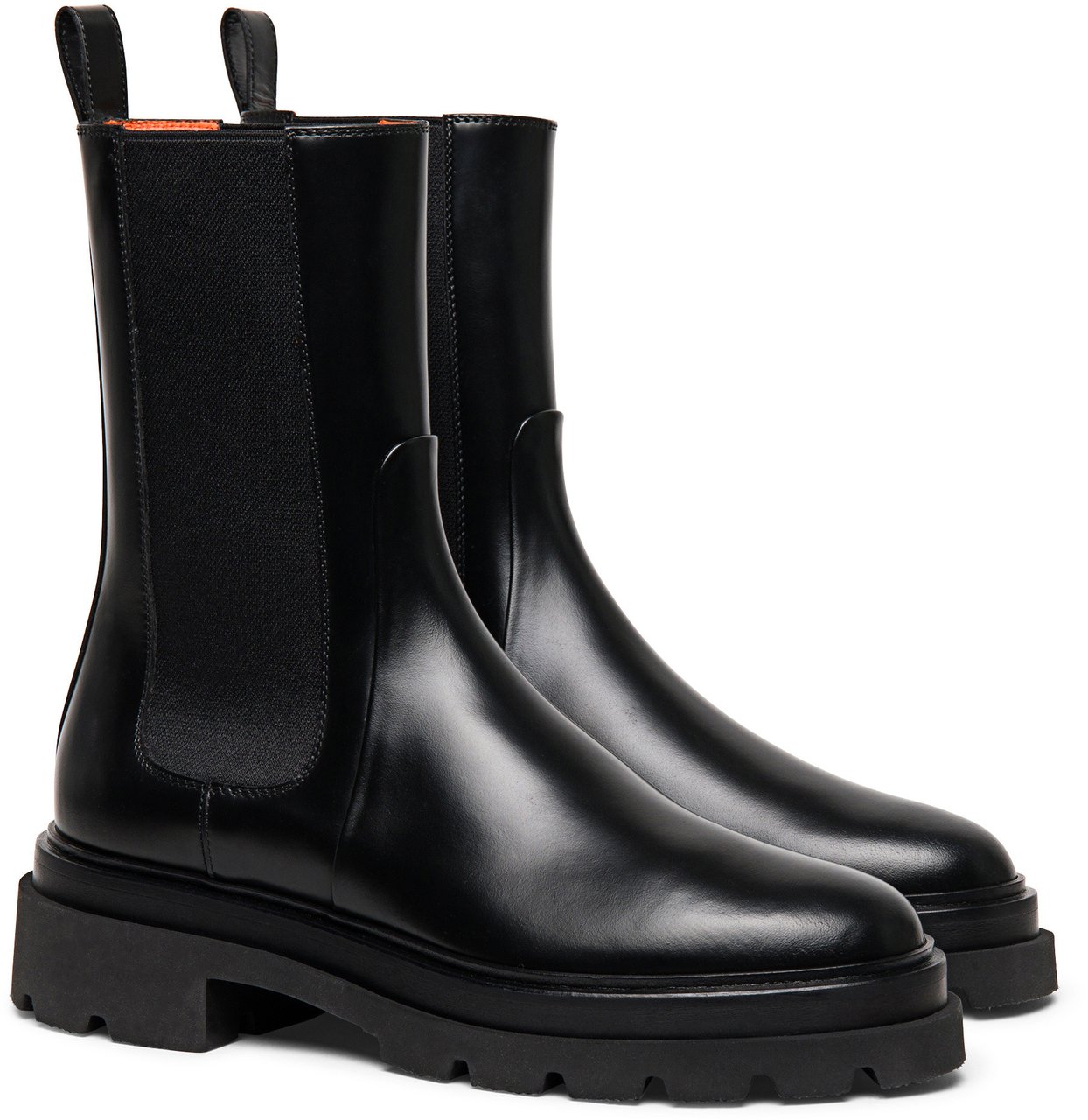 Santoni Leather combat boot Wit
