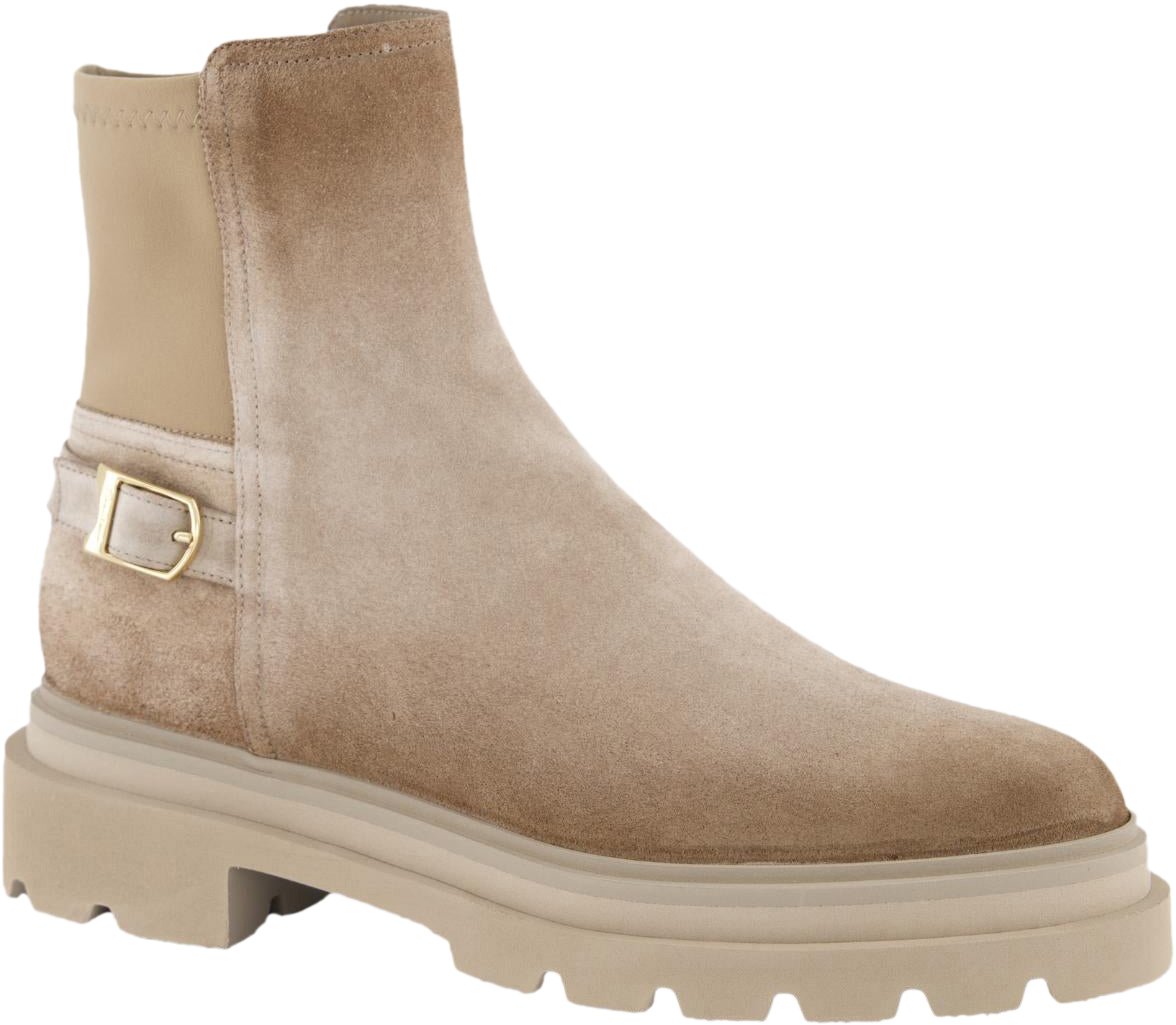 Santoni Dames Buckled Chelsea Booty Beige Beige