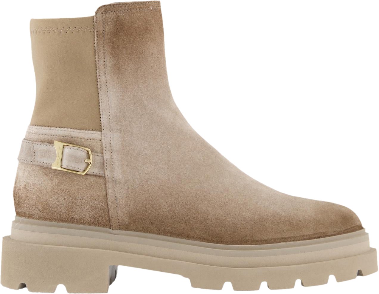 Santoni Dames Buckled Chelsea Booty Beige Beige