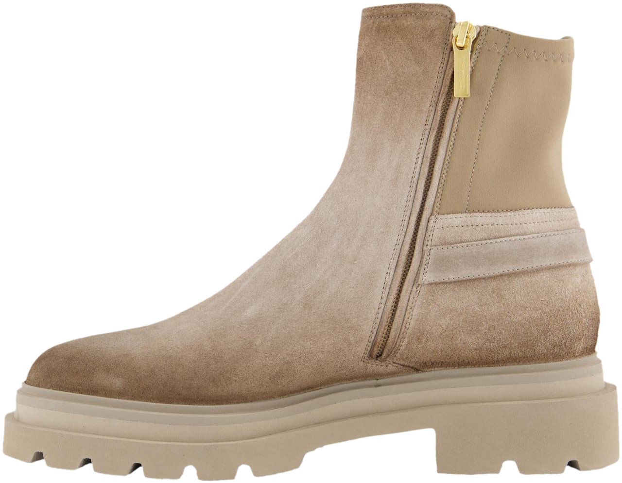 Santoni Dames Buckled Chelsea Booty Beige Beige