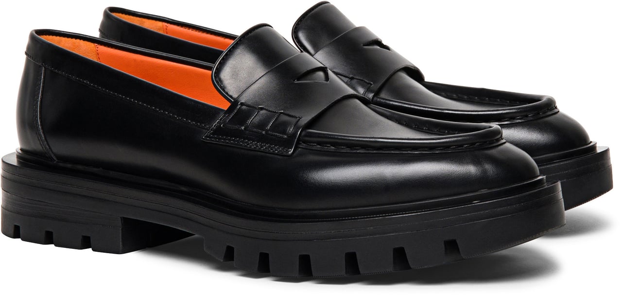 Santoni Leather penny loafer Wit