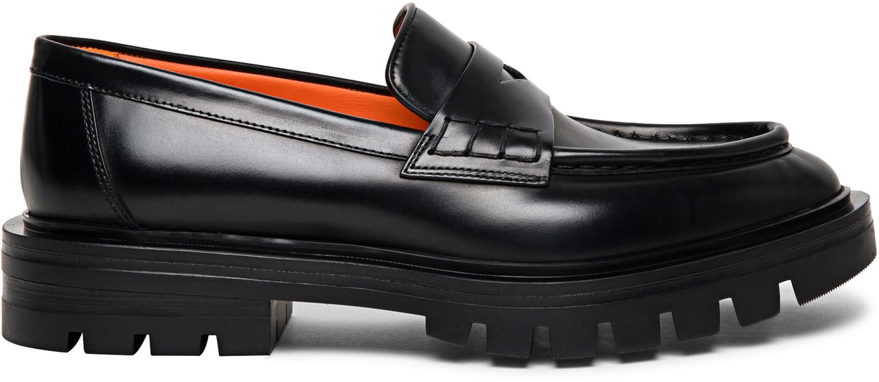 Santoni Leather penny loafer Wit