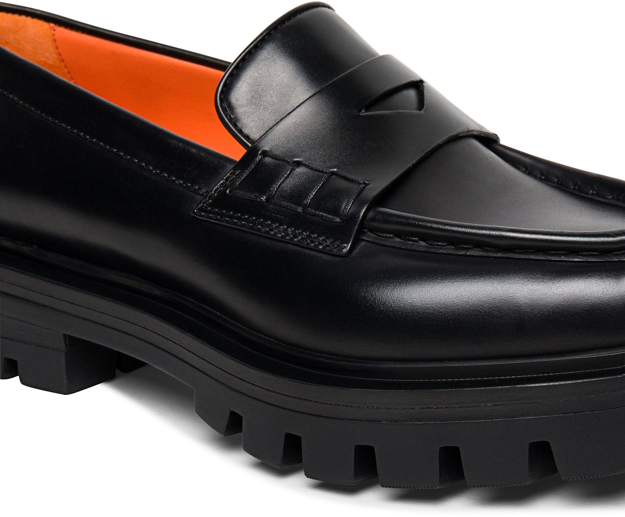 Santoni Leather penny loafer Wit