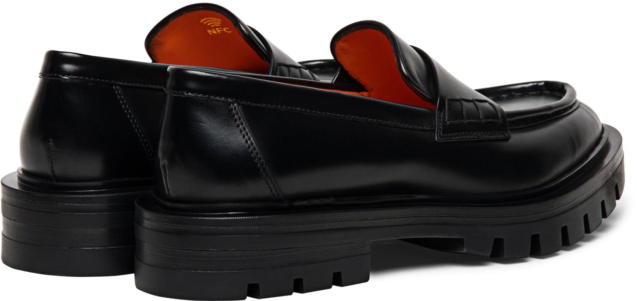 Santoni Leather penny loafer Wit