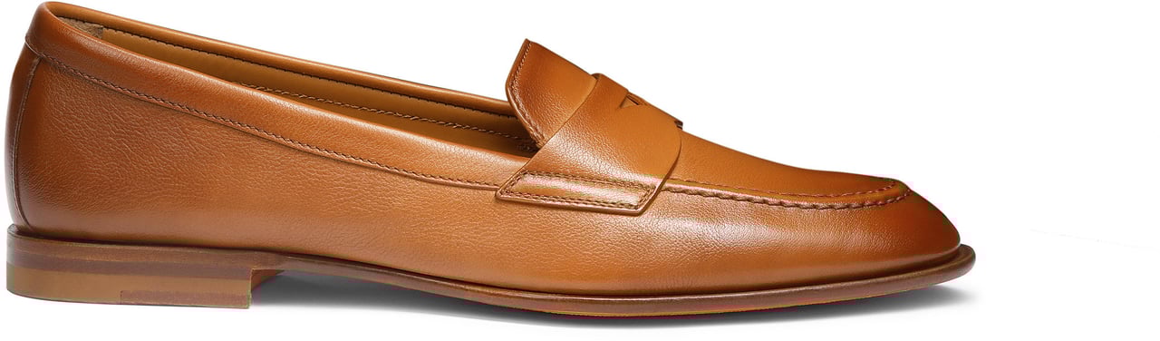 Santoni Leather penny loafer Wit