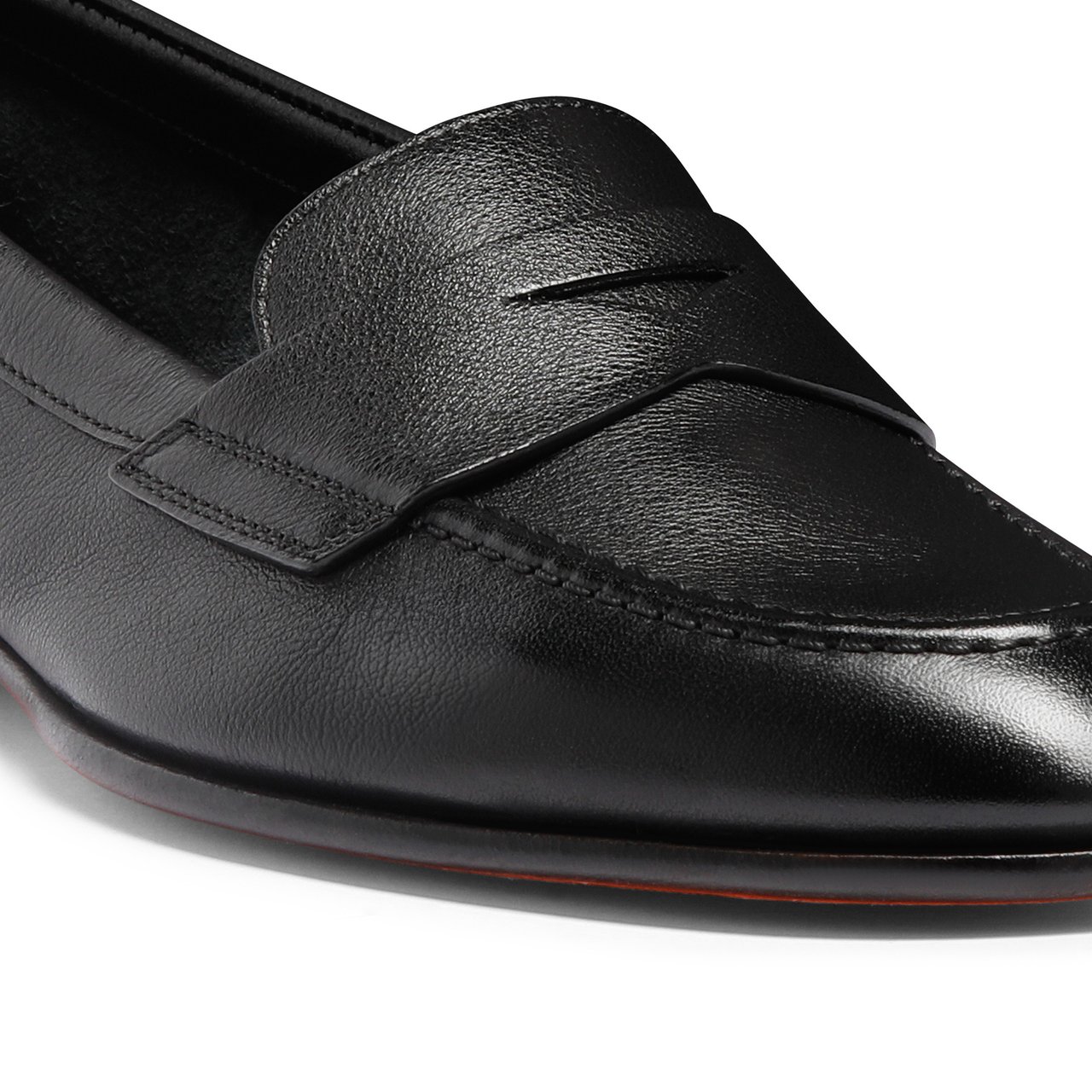 Santoni Leather penny loafer Wit