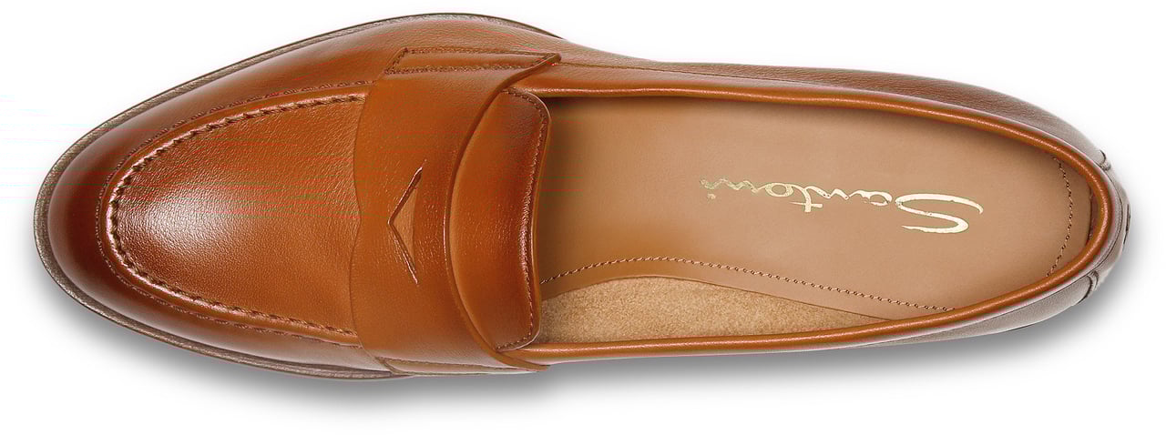 Santoni Leather penny loafer Wit