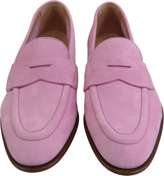 Santoni Mocassino Penny da Donna in Nabuk Rosa Roze