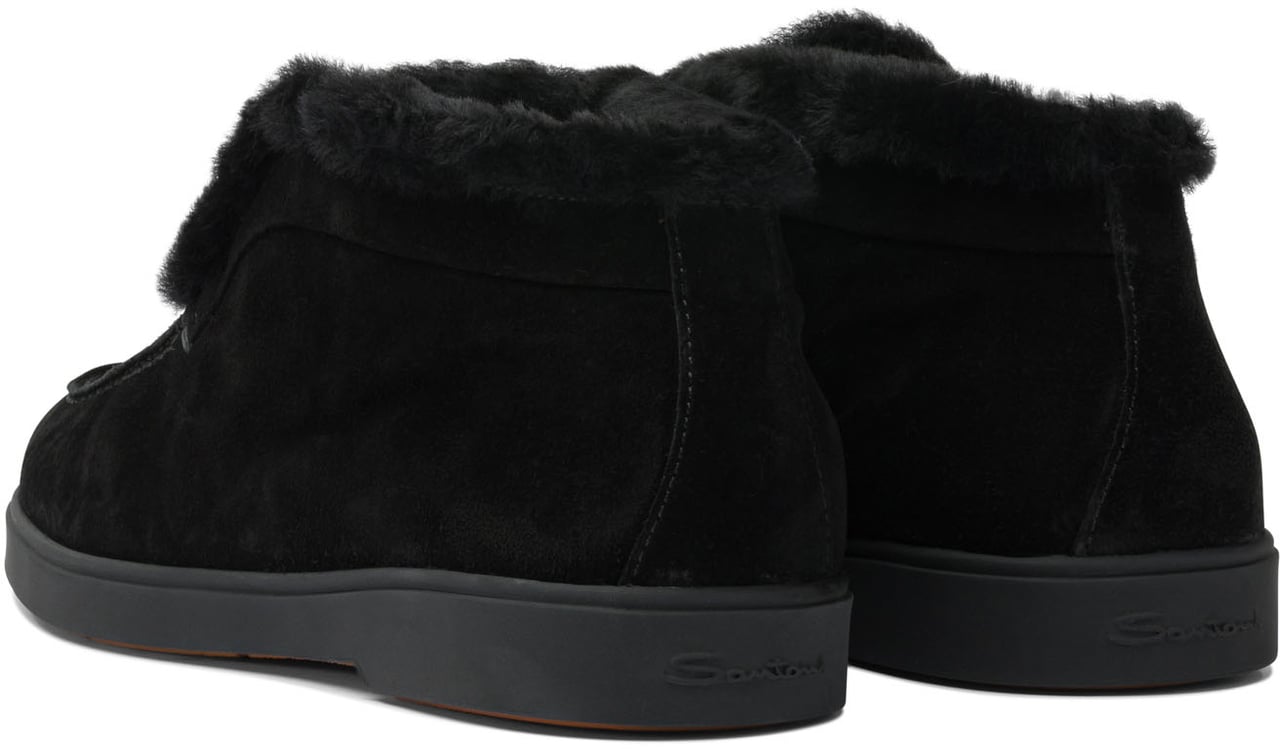 Santoni "Desert" ankle boots with fur Zwart