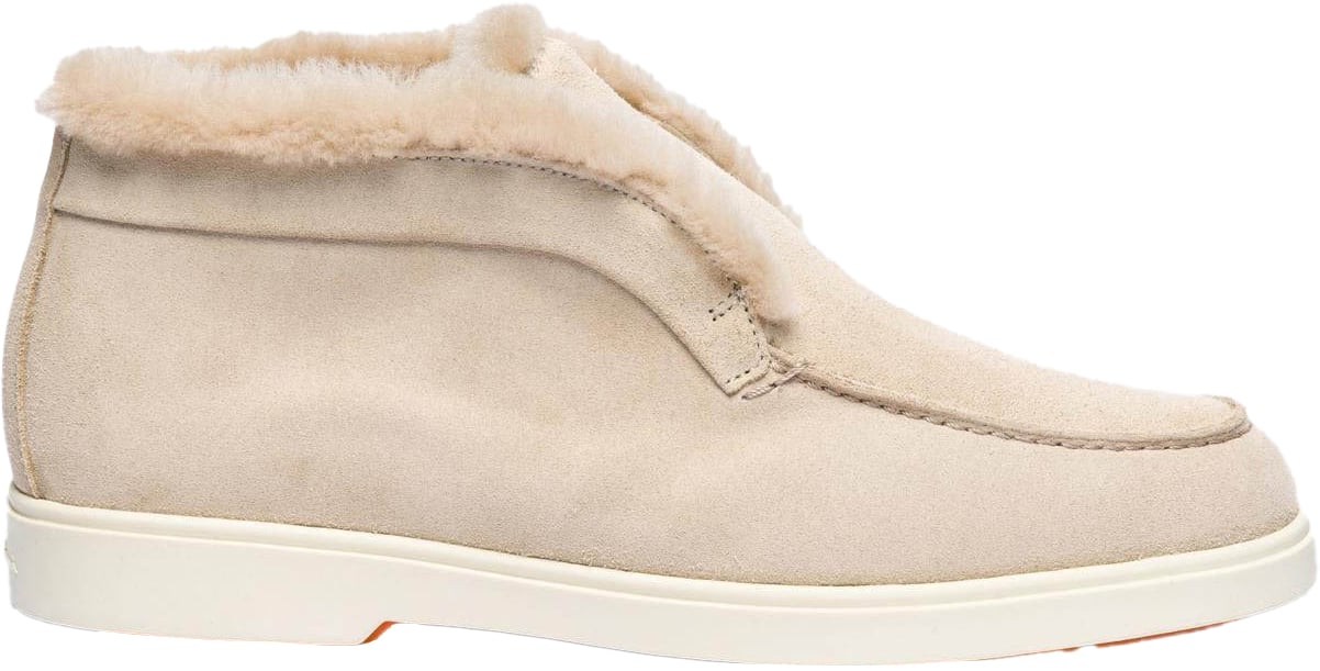 Santoni Dames Fortune Fur Loafer Beige Beige