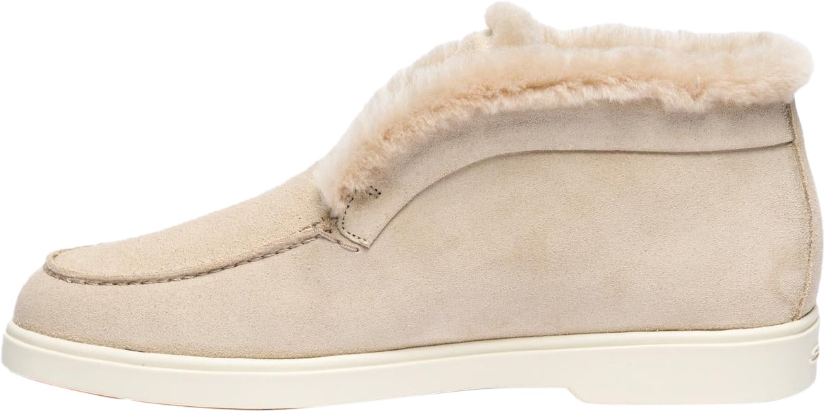 Santoni Dames Fortune Fur Loafer Beige Beige