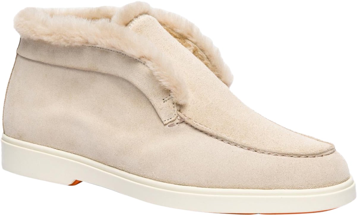 Santoni Dames Fortune Fur Loafer Beige Beige