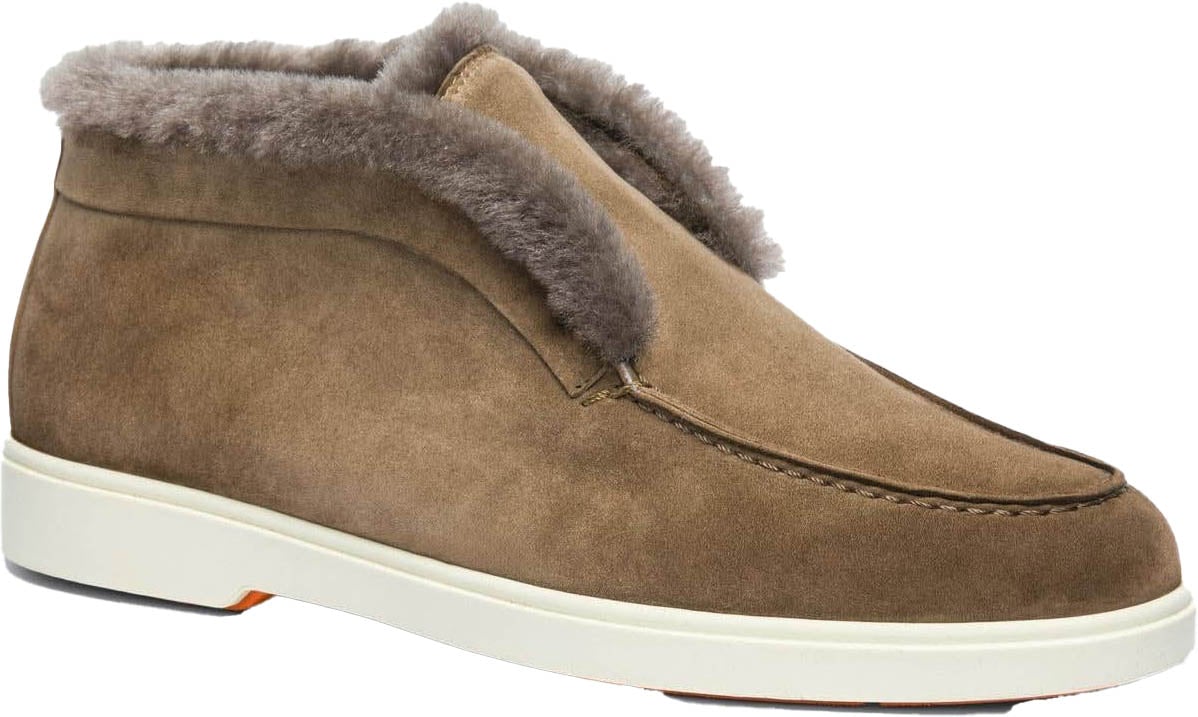 Santoni Dames Fortune Fur Loafer Bruin Bruin