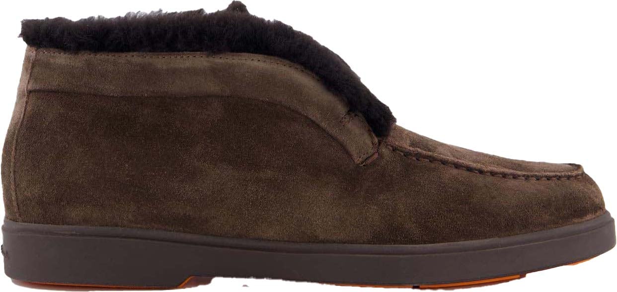 Santoni Dames Fortune Fur Loafer Bruin Bruin