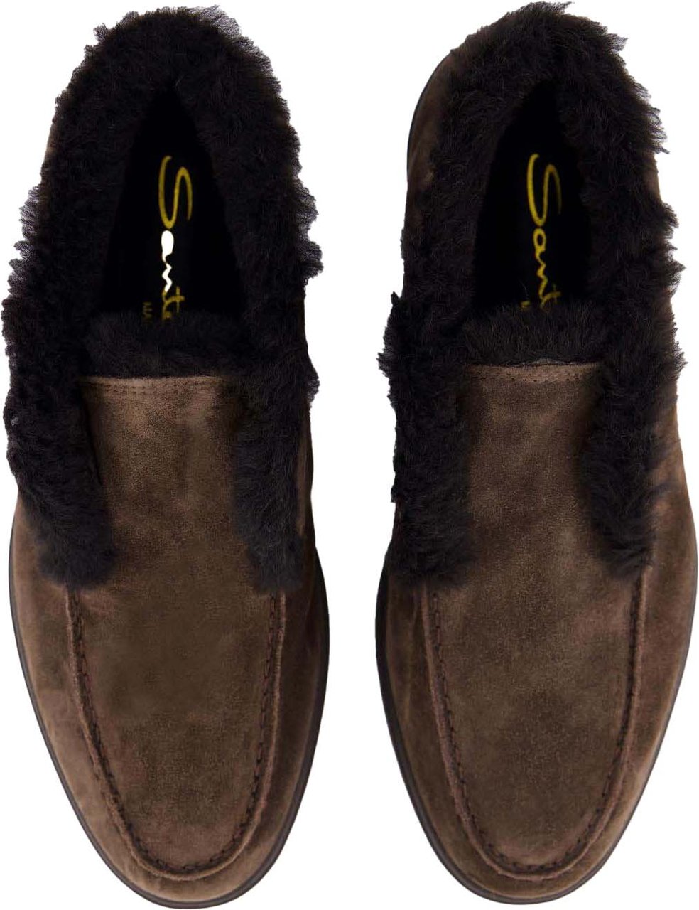 Santoni Dames Fortune Fur Loafer Bruin Bruin