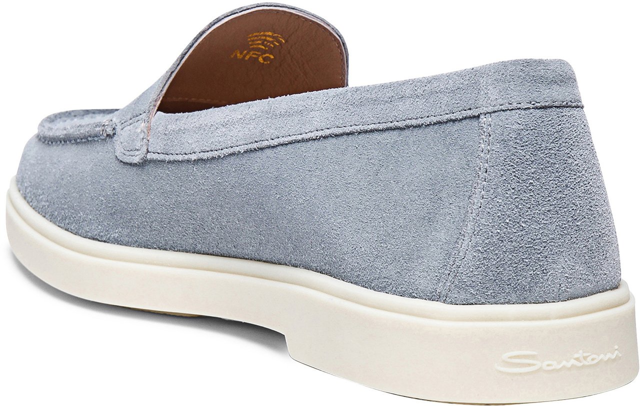 Santoni Women's suede loafer Wit