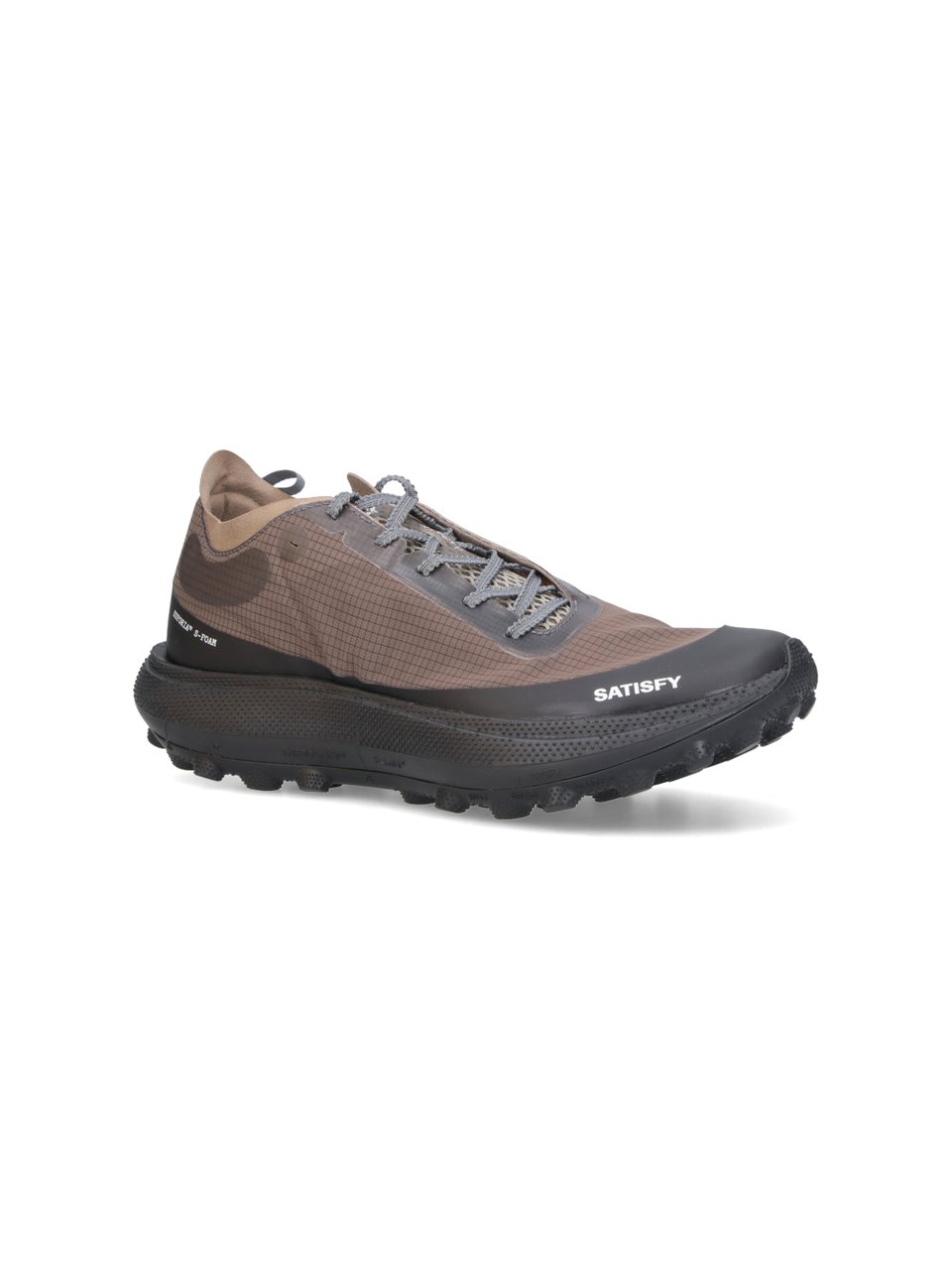 Satisfy Gray Streamlined Fabric Low-Top Sneakers Grijs