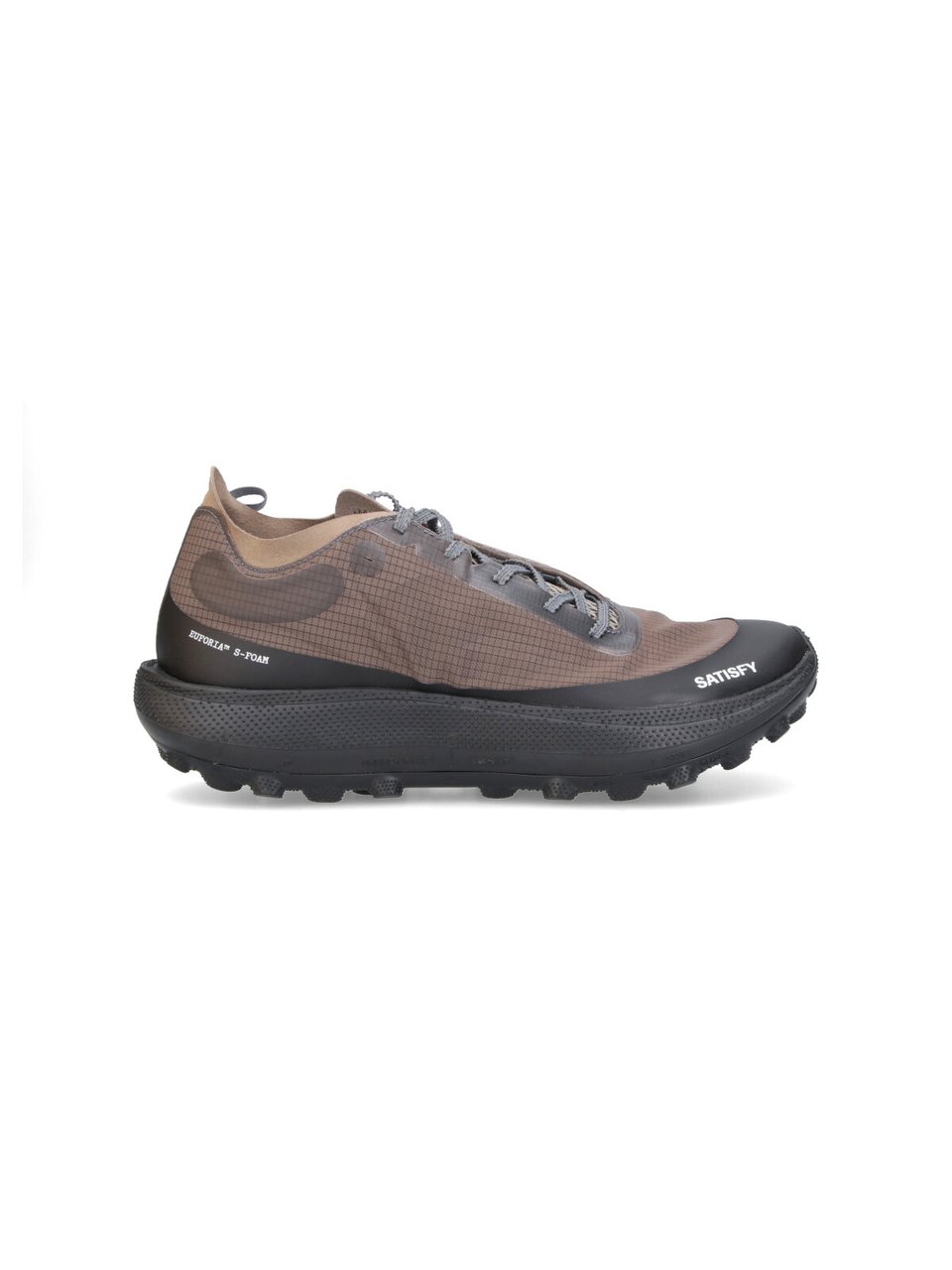 Satisfy Gray Streamlined Fabric Low-Top Sneakers Grijs