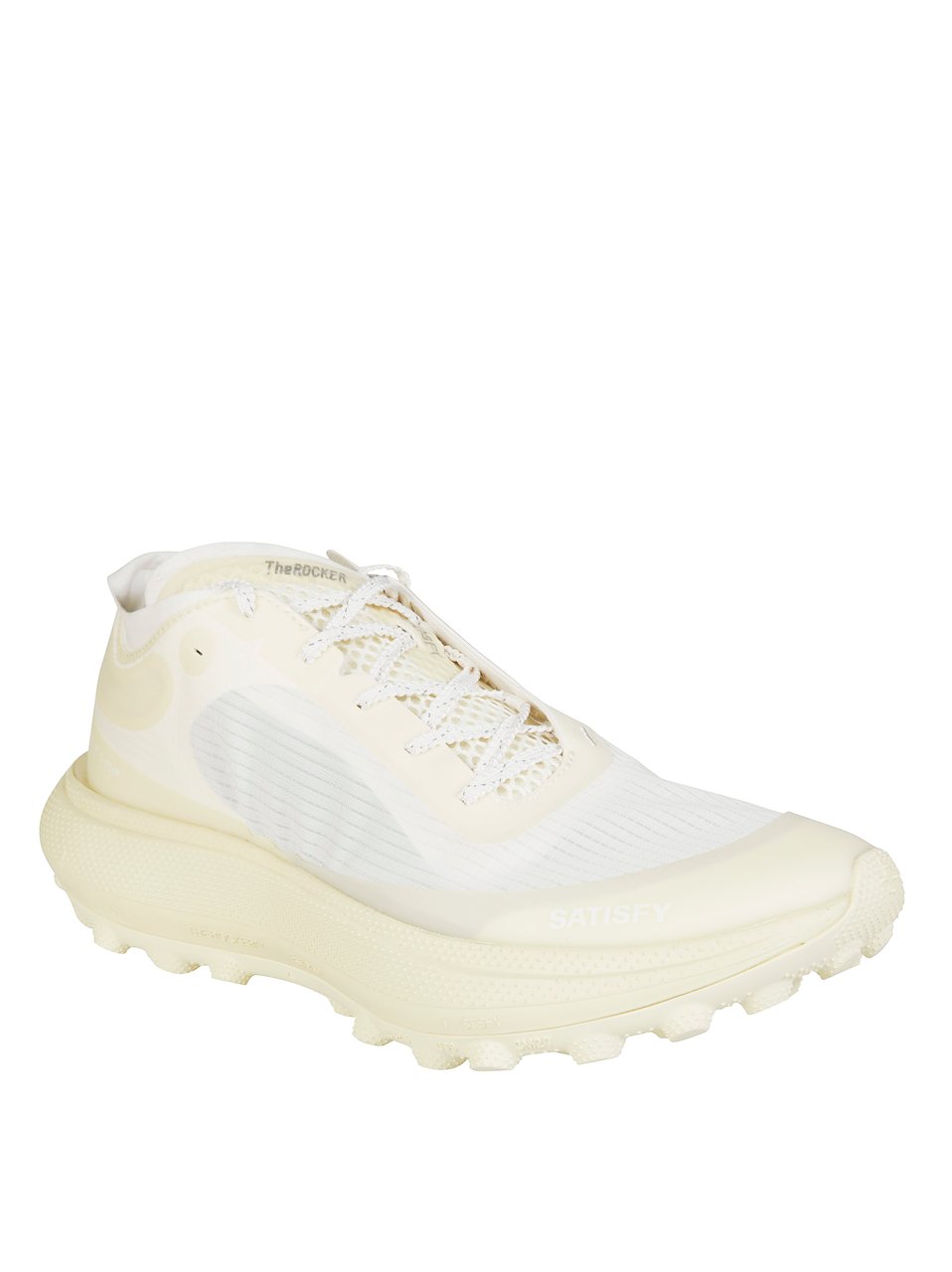 Satisfy The Rocker White Sneaker With Textured Sole And Integrated Laces Wit