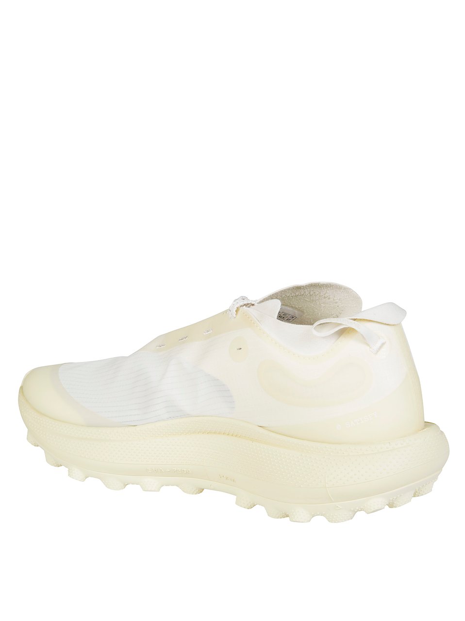 Satisfy The Rocker White Sneaker With Textured Sole And Integrated Laces Wit