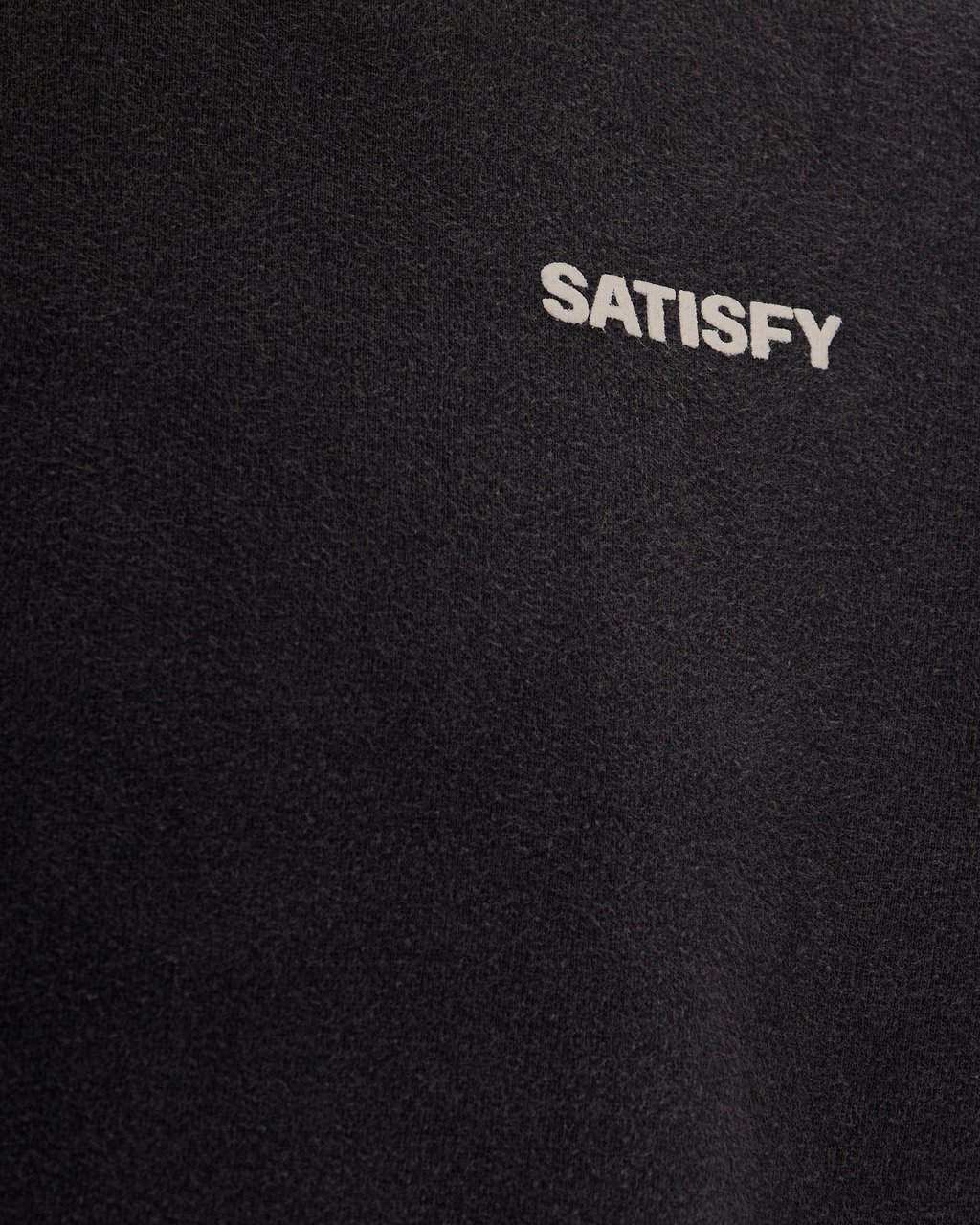 Satisfy Soft French Terry Black Hoodie with Embossed Detailing Zwart