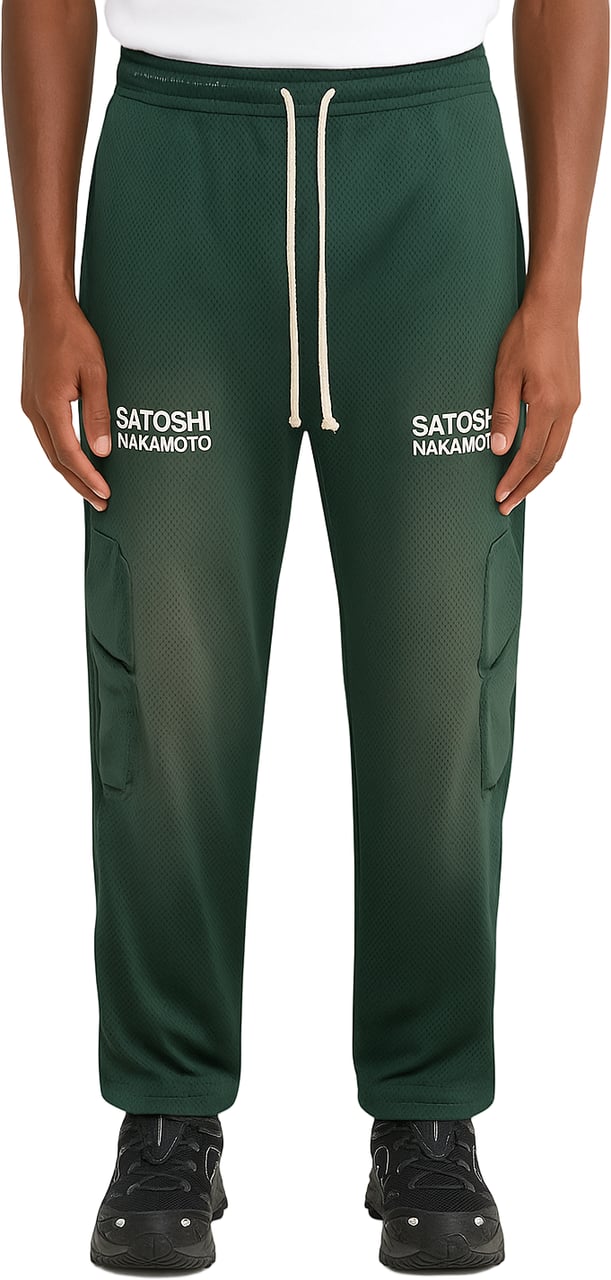 Satoshi Nakamoto MESH MOTO LOUNGE PANT GREEN Groen