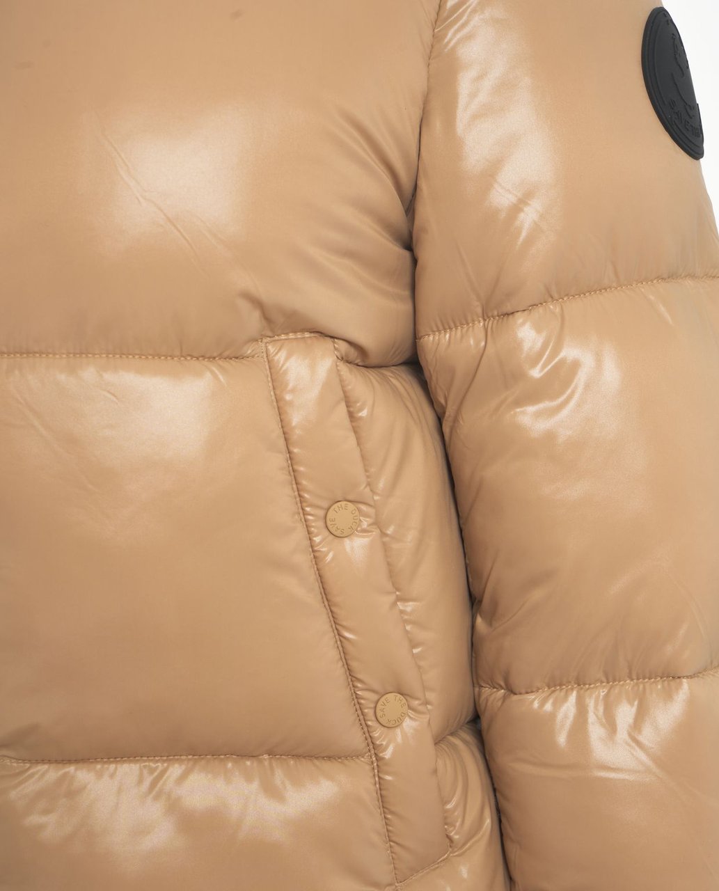 Save the Duck Puffer with faux fur collar Beige