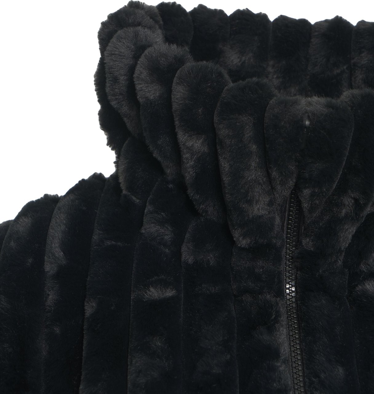 Save the Duck Faux fur jacket 'Elina' Zwart