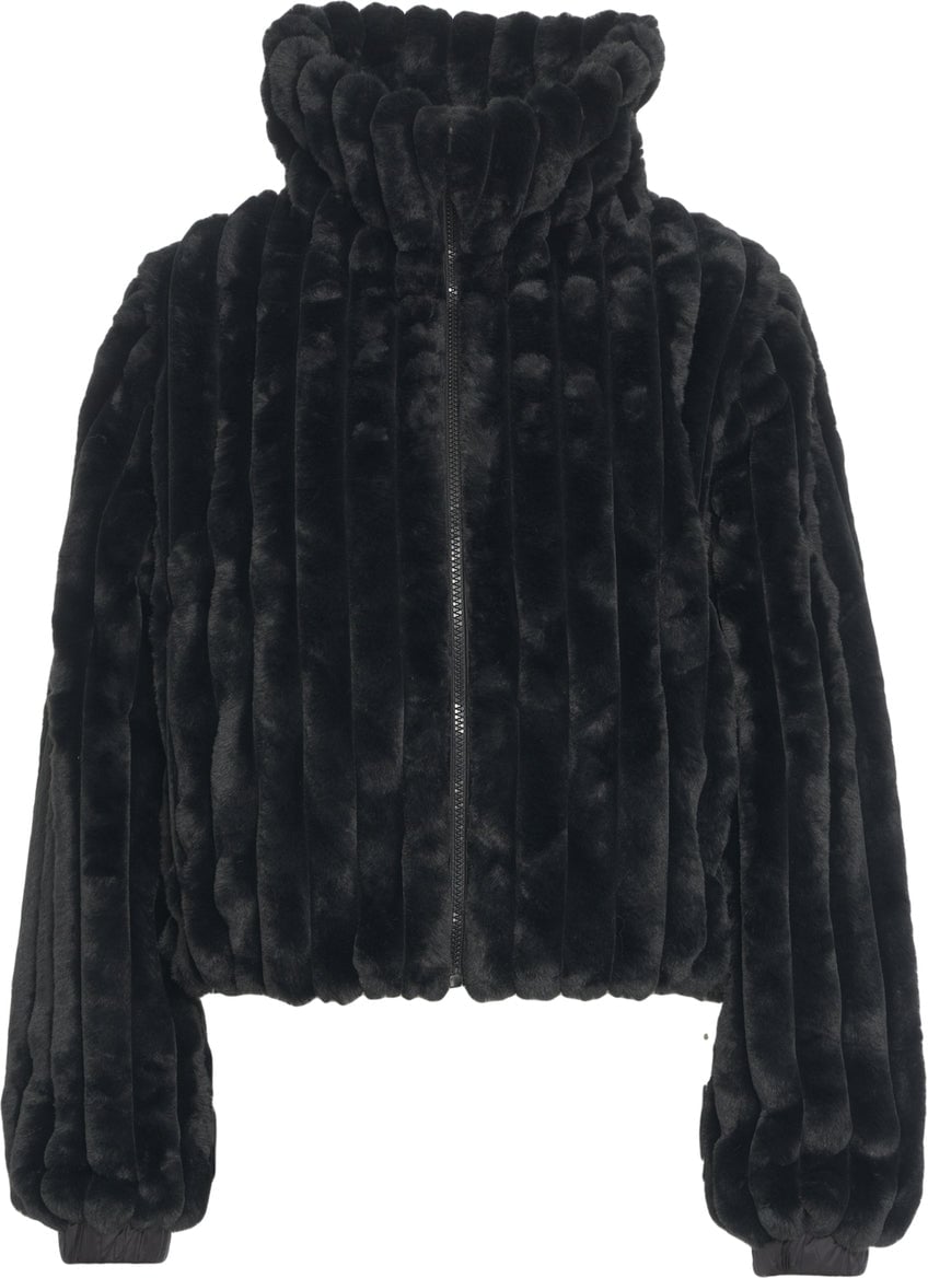 Save the Duck Faux fur jacket 'Elina' Zwart