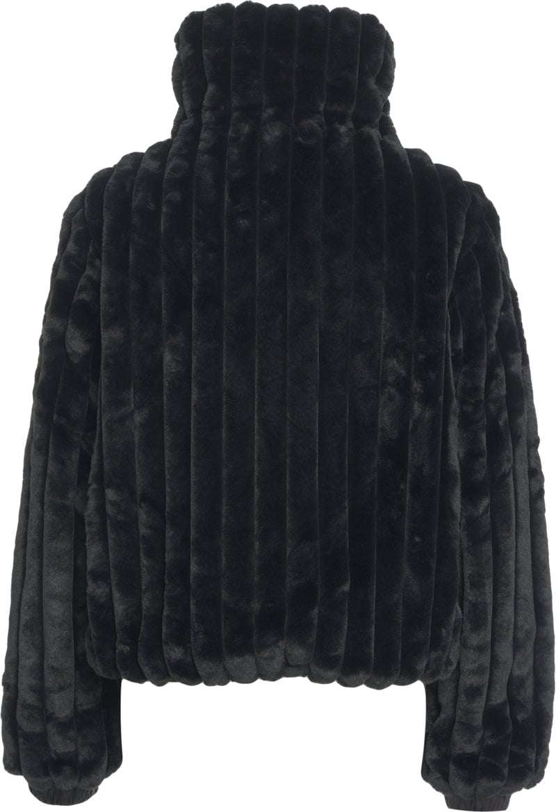 Save the Duck Faux fur jacket 'Elina' Zwart