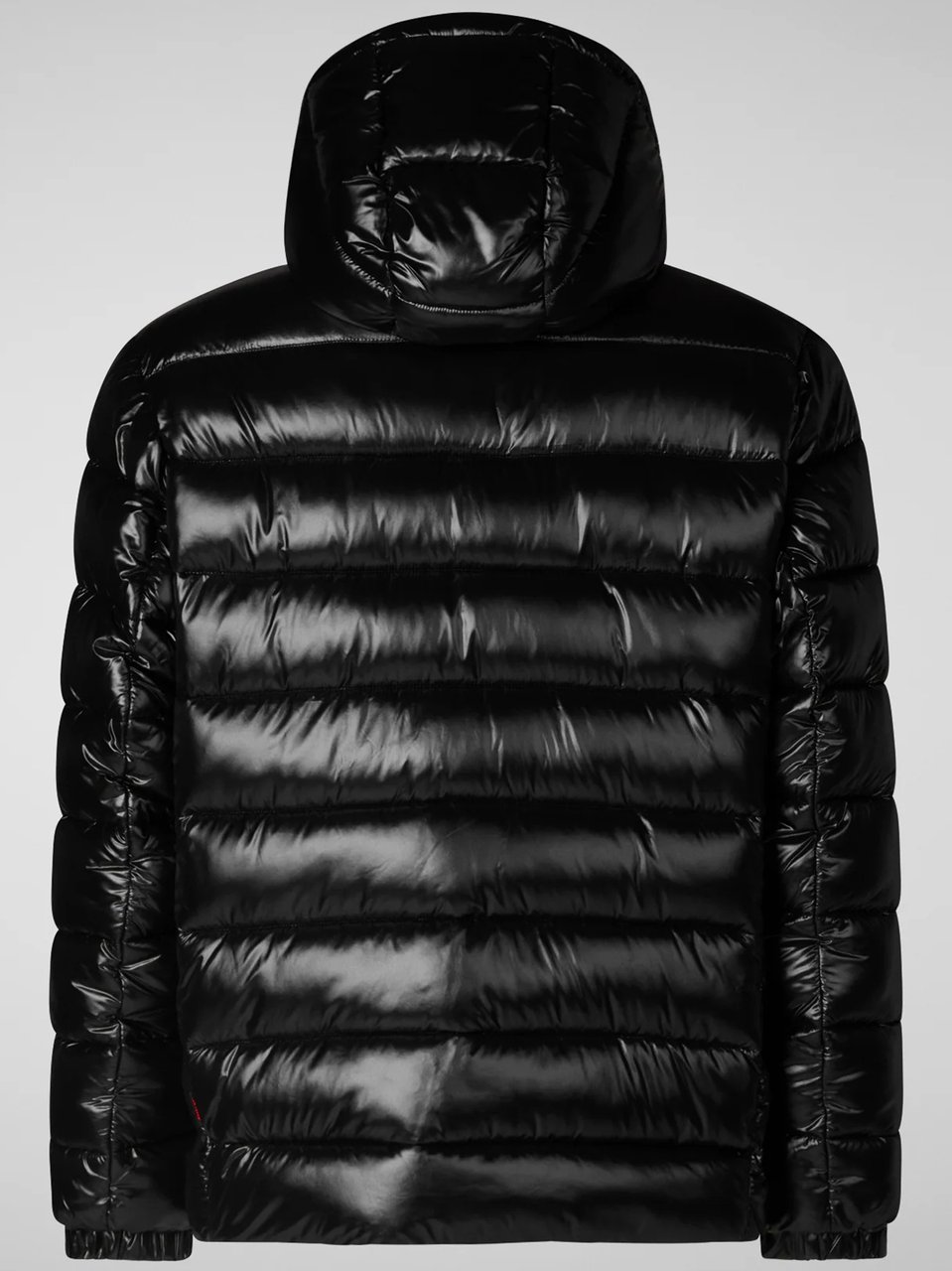 Save the Duck Glossy Padded Jacket with High Collar and Hood Zwart