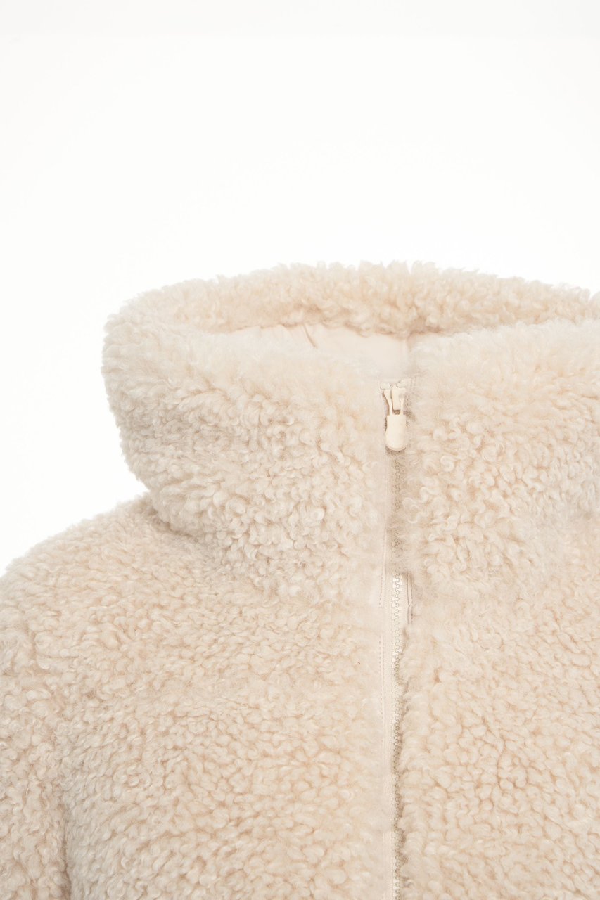 Save the Duck Faux fur jacket 'Curl' Beige